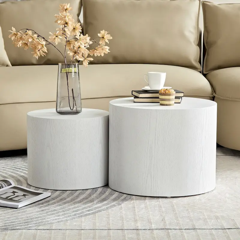 Veneer side table coffee table set of 2