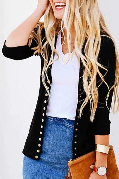 hulianfu hulianfu Long Sleeves Buttons Design Cardigan(7 Colors) - Deanwangkt