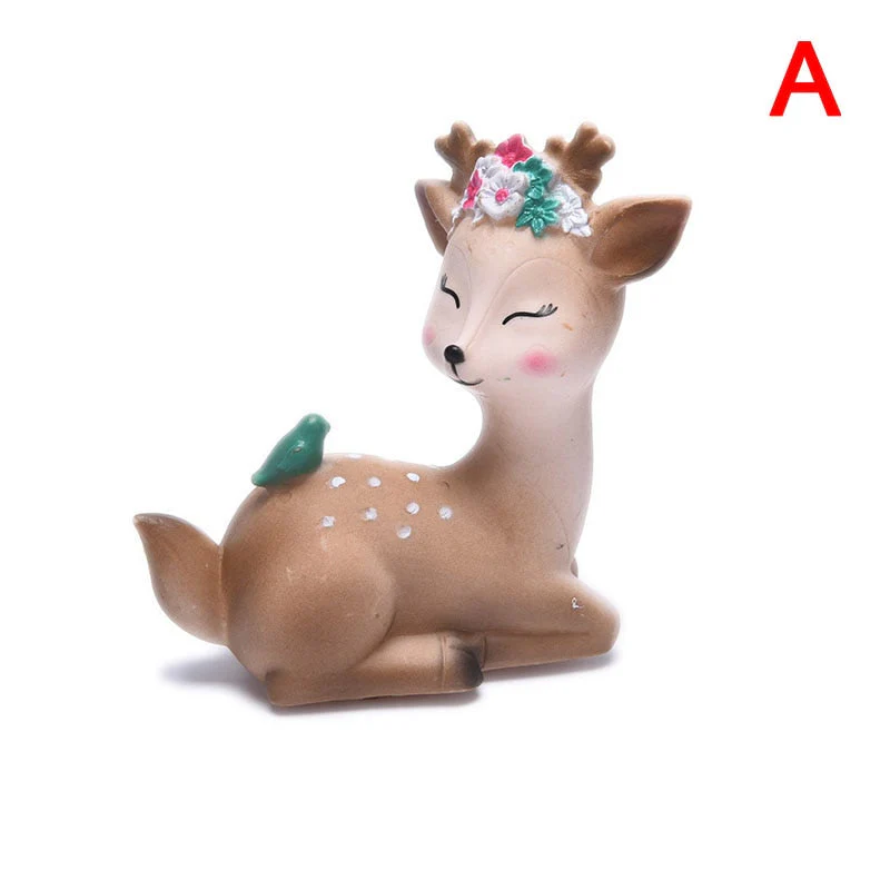 HULIANFU Sika Deer Baking Cake Topper Decoration Miniatures Fairy Garden Ornament Craft - Deanwangkt