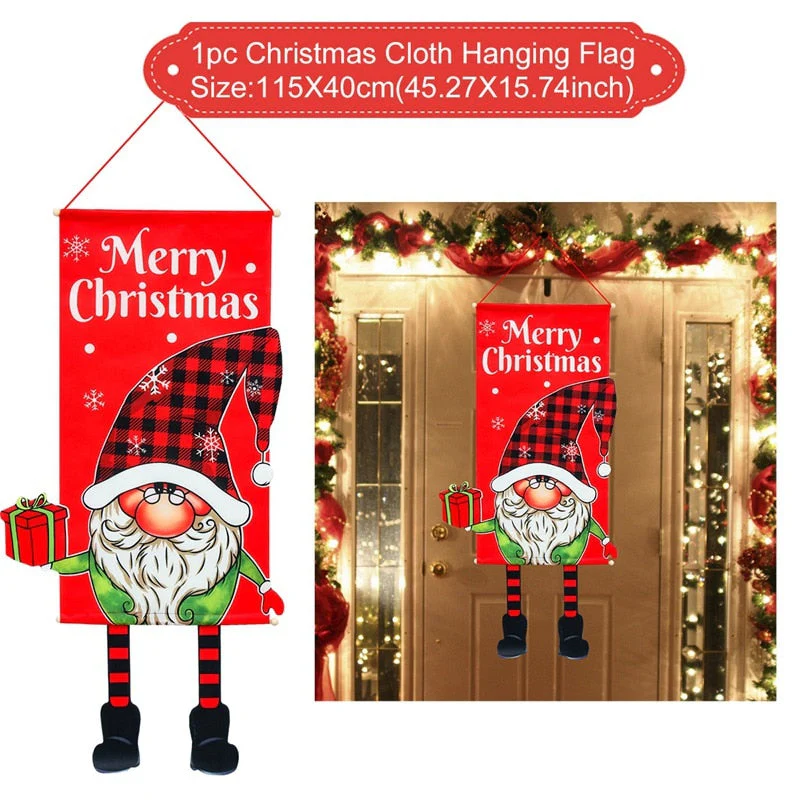 HULIANFU Merry Christmas Hanging Flag Christmas Decorations For Home Door Christmas Ornaments Xmas Gifts Navidad Decor 2026  New Year - Deanwangkt