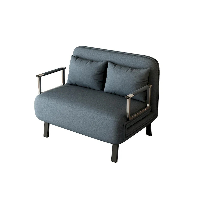 Convertible Tri-Fold Sofa Bed with Adjustable Backrest & Pillow