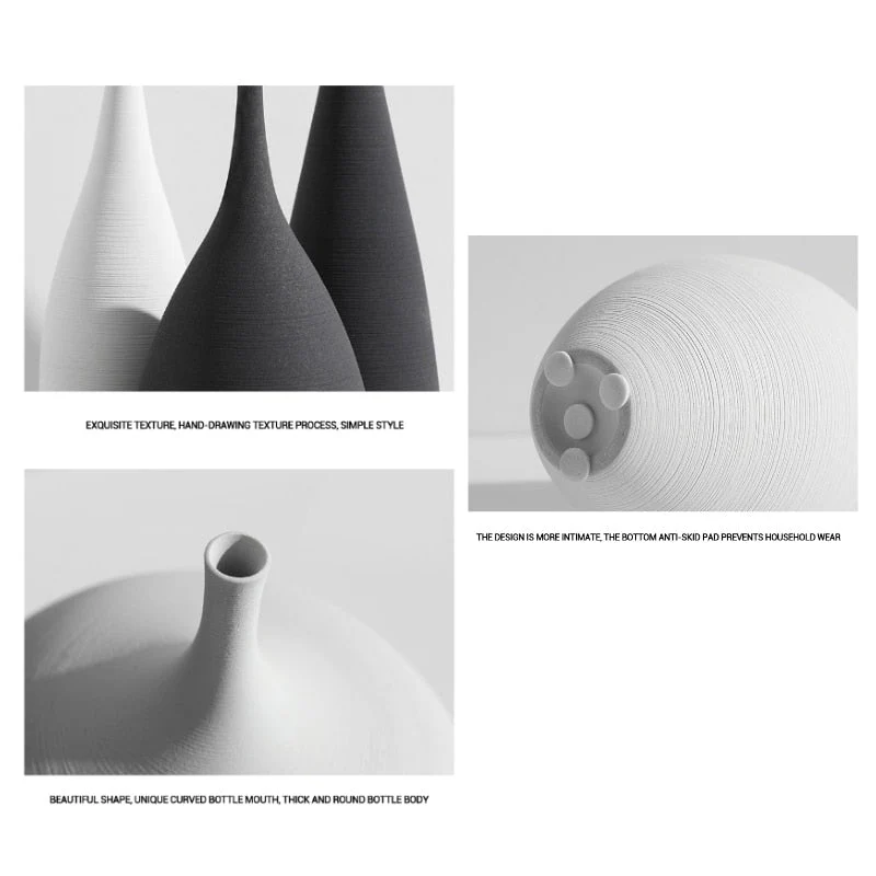 HULIANFU Simple Nordic Style Vases Handmade Art Zen Vases High-Quality Luxury Bedside Restaurant Decorations TV Cabinet - Deanwangkt