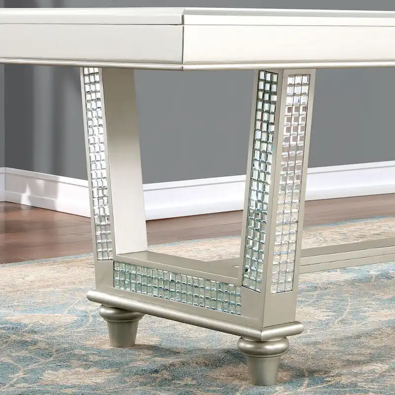 Furniture of America Medlee Glam84-inch Expandable Dining Table with Leaf