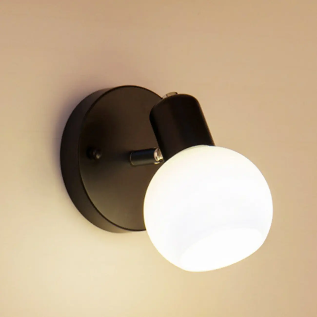 Modern Metal Black Glass Dome Bathroom Vanity Light