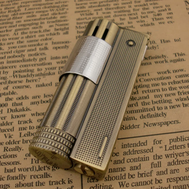 HULIANFU Retro Flint Lighter Grinding Wheel Classic Metal Flint Lighter Metal Petrol Windproof Portable Cigarette Lighter Gadgets For Man - Deanwangkt