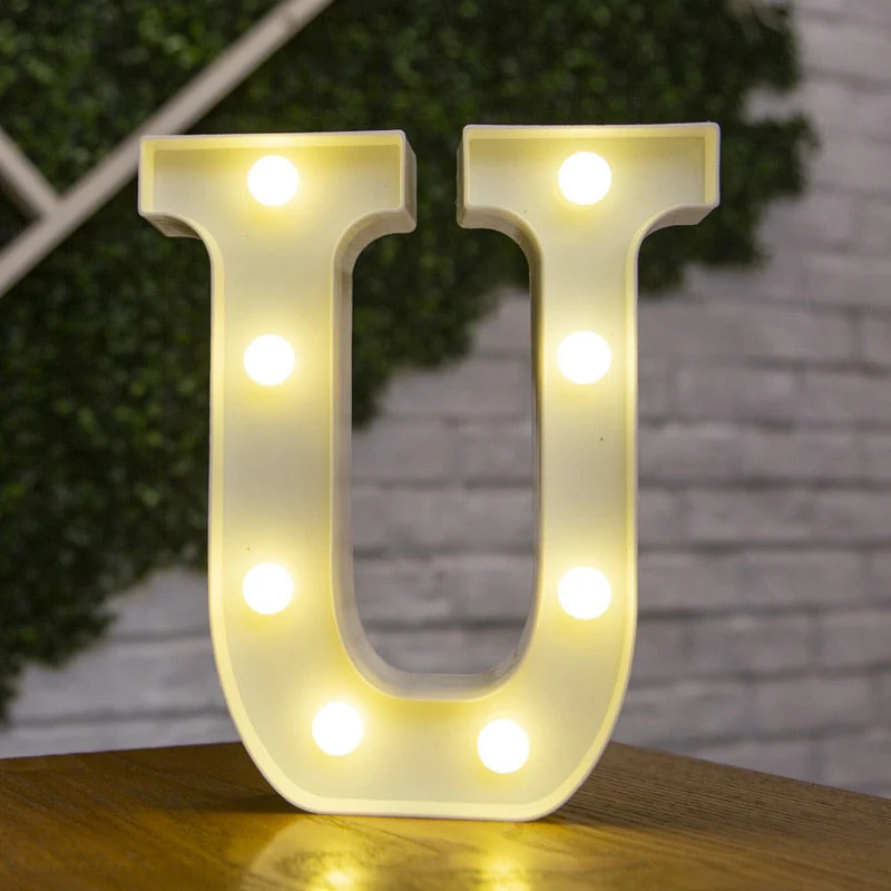 HULIANFU Luxury Alphabet Letter LED Lights Luminous Number Lamp  Battery Night Light for Home Wedding Birthday Christmas Party Decoration - Deanwangkt