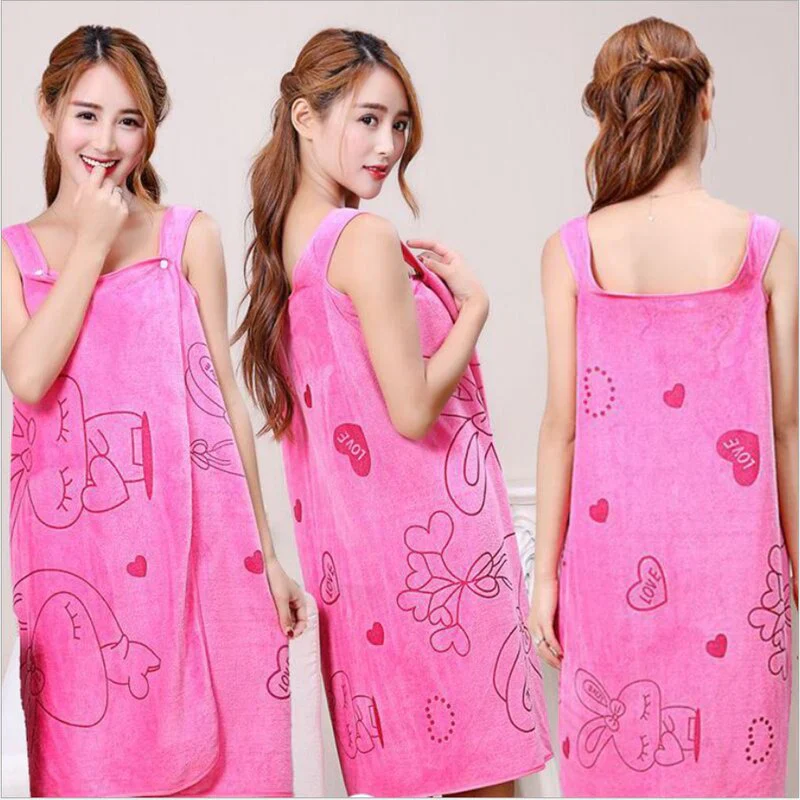 HULIANFU Microfiber Soft Bath Towel Fashion Women Sexy Wearable Quick Dry Magic Bathing Beach Spa Bathrobes Wash Clothing Beach Dresses - Deanwangkt