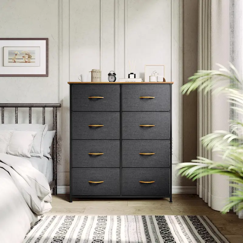 Modern 8-drawers Vertical Fabric Dresser Bedroom Storage Tower