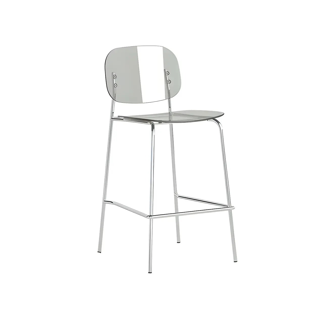 Modern Metal Counter Height Acrylic Bar Stools