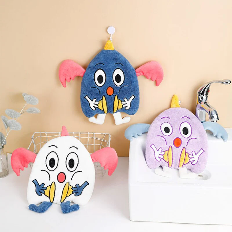 HULIANFU Lovely Cartoon Handkerchief Towel Hanging Absorbent Coral Velvet Wipe a Towel Household Kitchen Quick Drying Hand Cloth - Deanwangkt