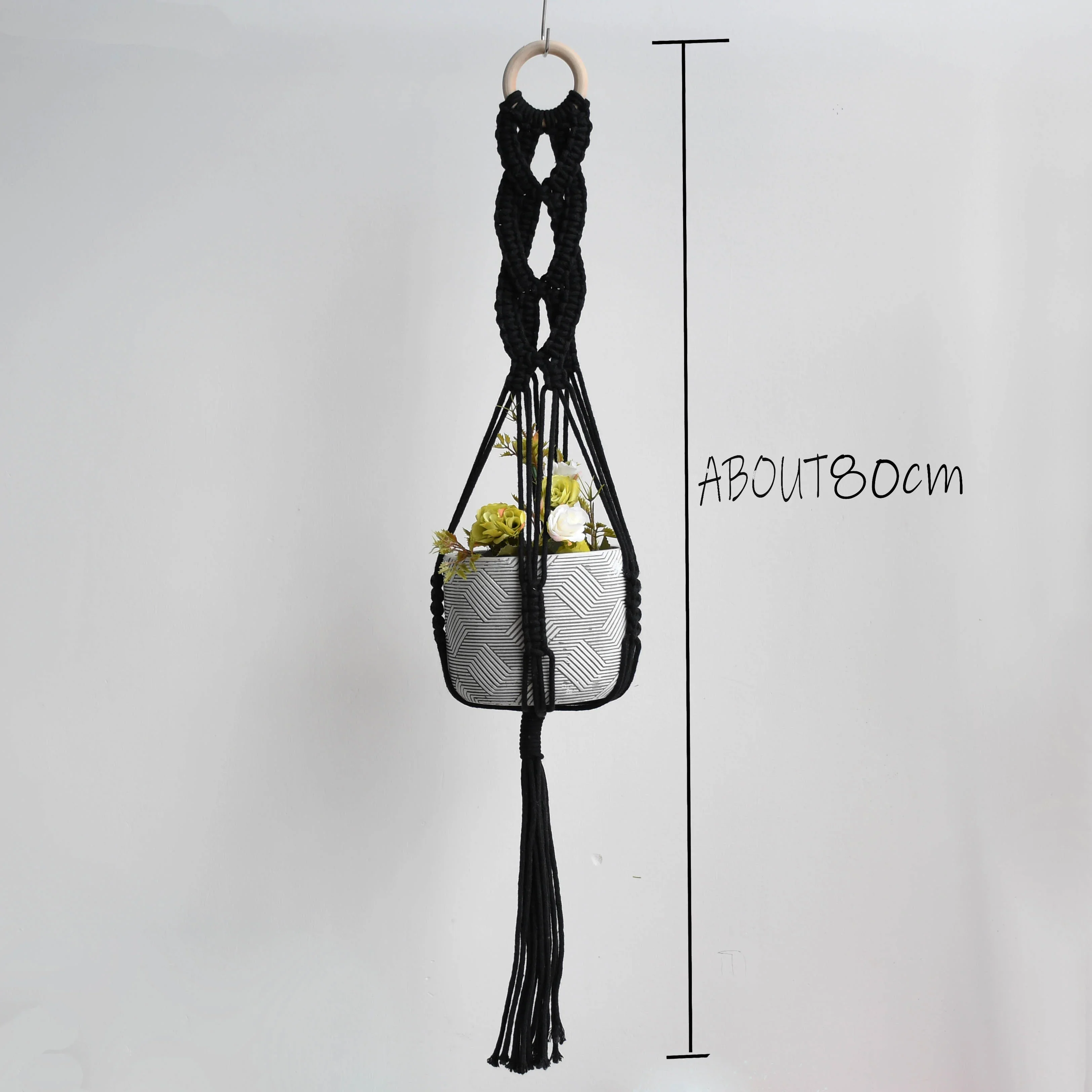 HULIANFU New arrival good quality handmade macrame plant hanger, pot holder  pot hanging  pot tray for garden for home - Deanwangkt