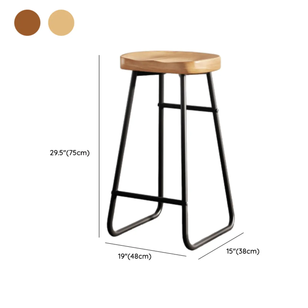 Brown Saddle Backless Counter Bar Stools with Footrest