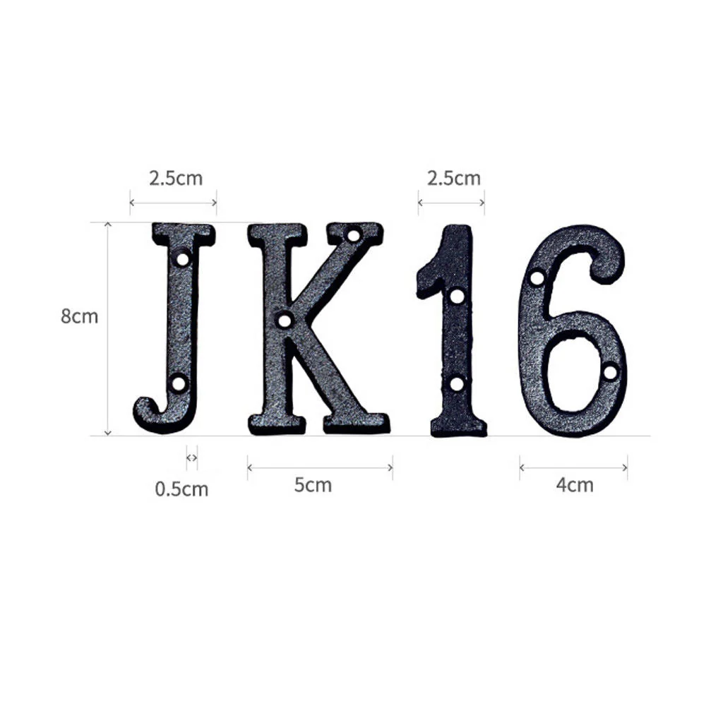 HULIANFU Metal Letters Numbers Cast Iron Decoration House Sign Doorplate DIY Cafe Wall CLH@8 - Deanwangkt