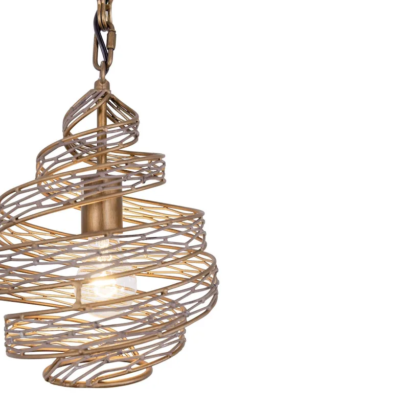 Flow Hand-Crafted Recycled Steel 1-Light Mini Pendant