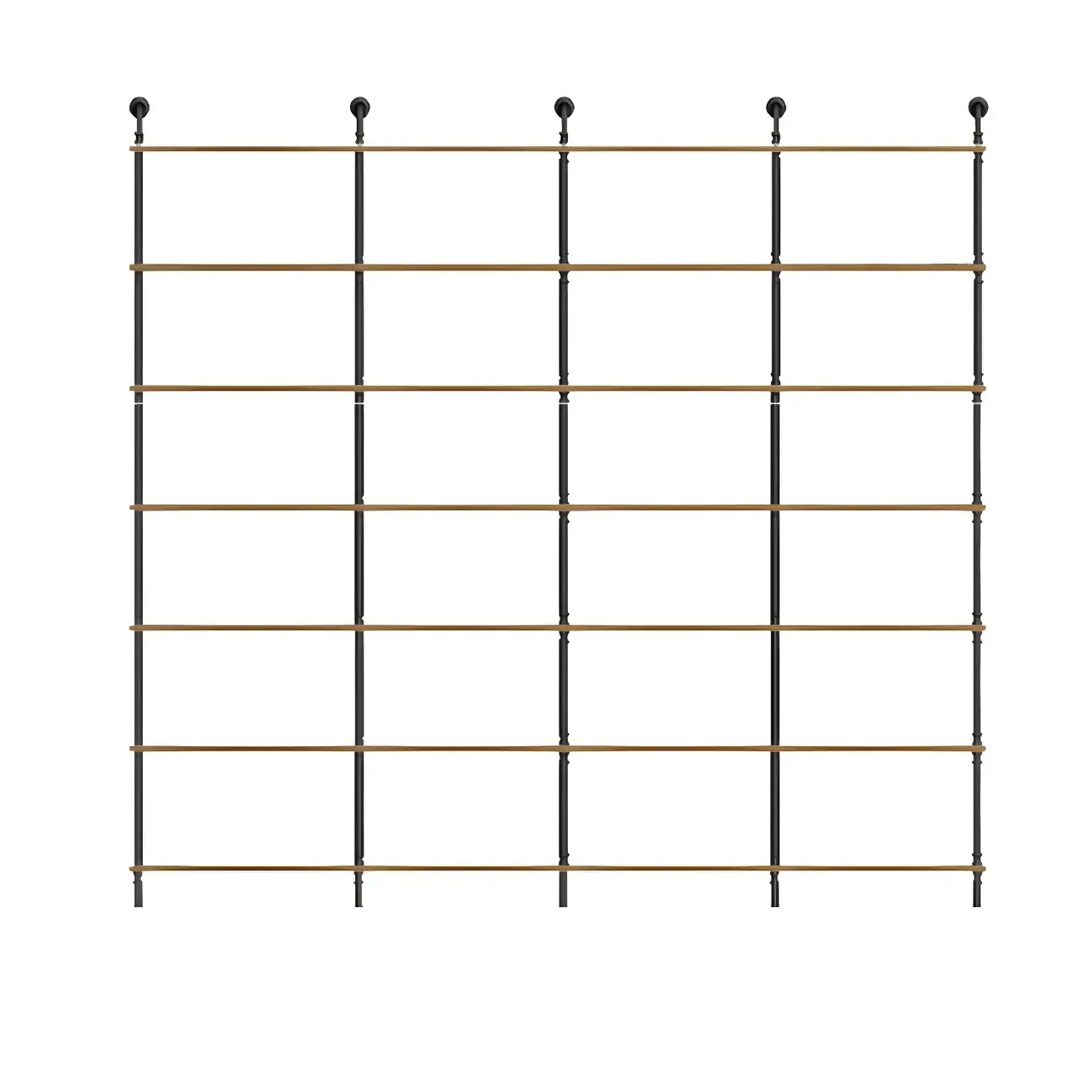 Industrial Black Wood Wall-Mounted Bookcase