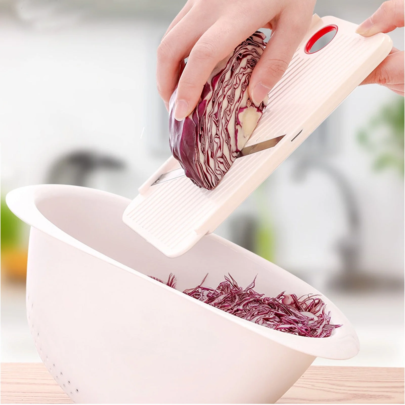 HULIANFU Manual Vegetable Slicer Stainless Steel Portable Kitchen Shredder Potato Cabbage Cutter Grate Multi-Purpose Home Kitchen Tool - Deanwangkt