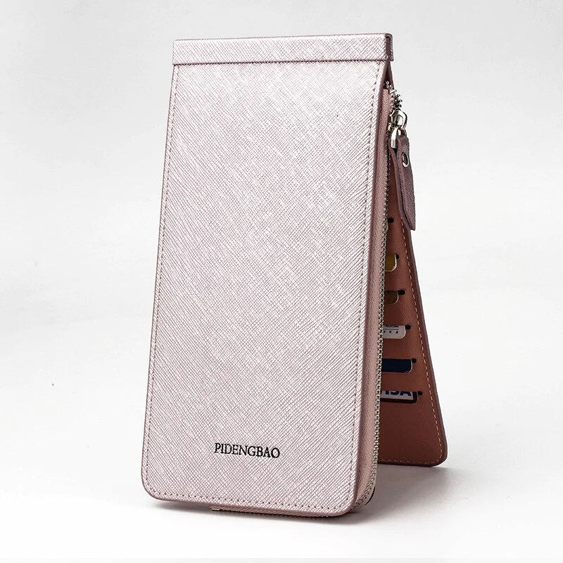 HULIANFU Multifunctional Long Wallet Card package Natural Resin Material Electroplated Metal Zipper High Quality Waterproof Wallet - Deanwangkt
