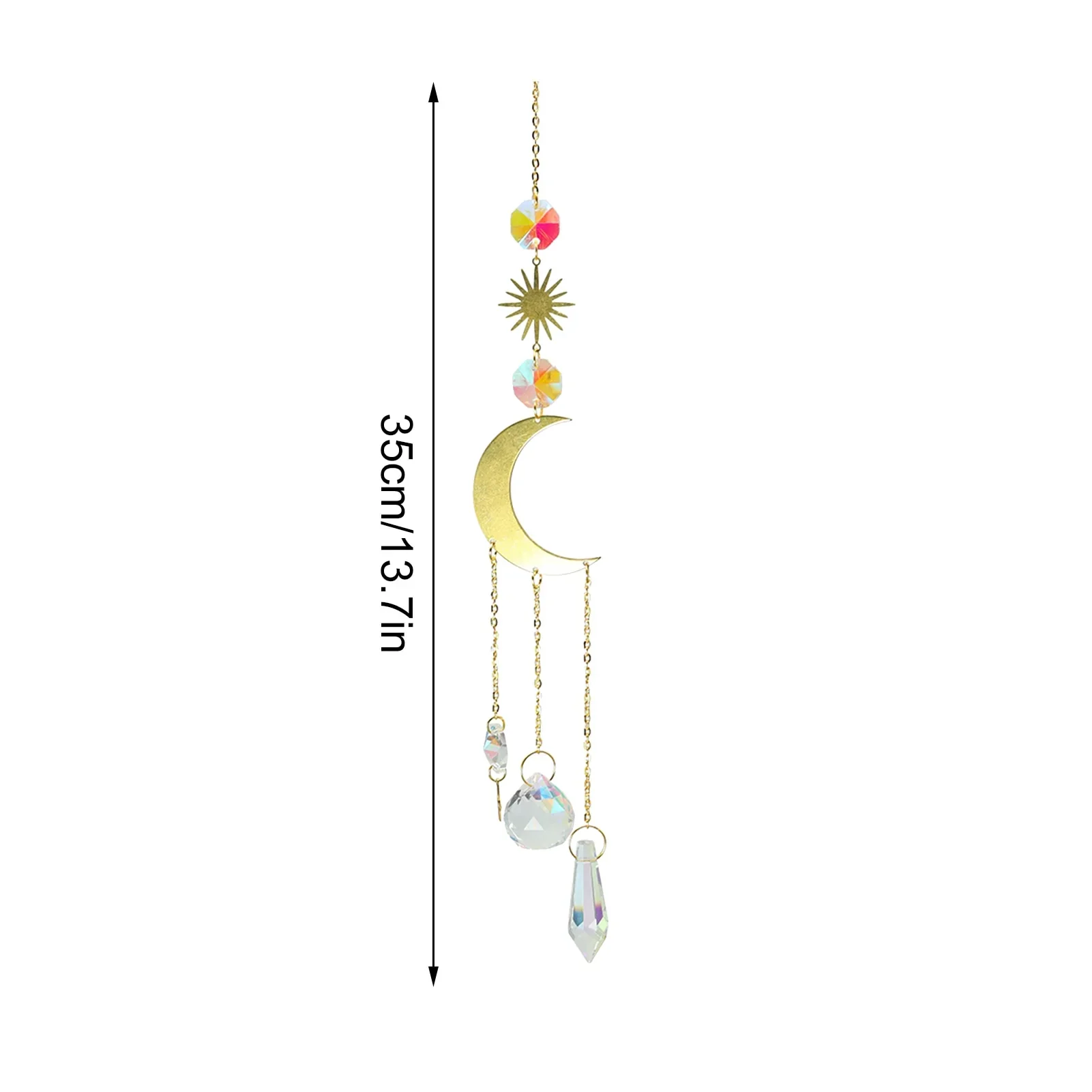 HULIANFU New Indian Style Dreamcatcher Moon Handmade Wind Chimes Wall Ornament Girls Room Decoration Feather Dream Catcher - Deanwangkt