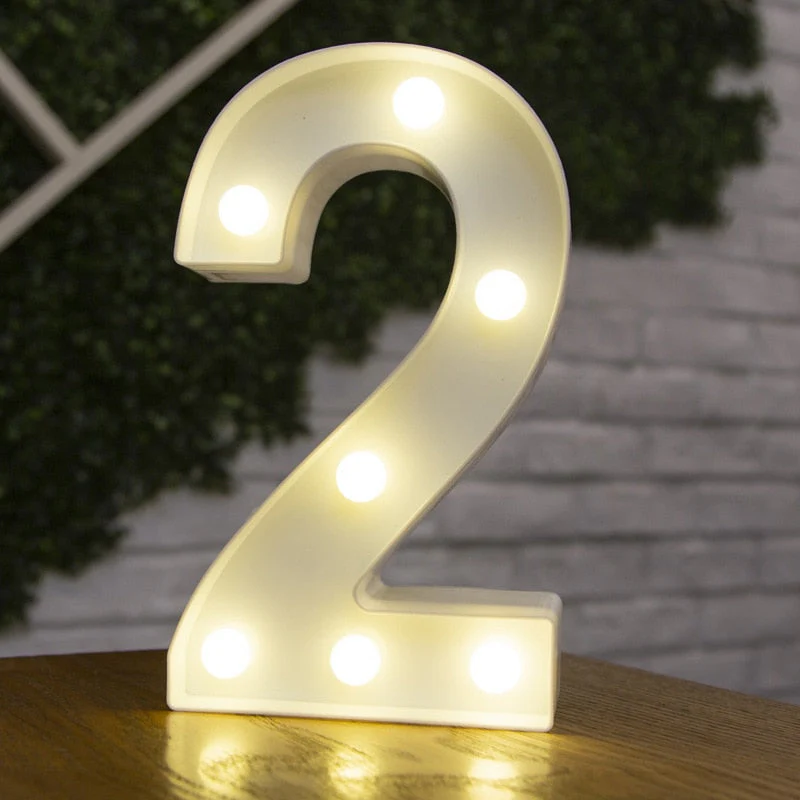 HULIANFU Luxury Alphabet Letter LED Lights Luminous Number Lamp  Battery Night Light for Home Wedding Birthday Christmas Party Decoration - Deanwangkt