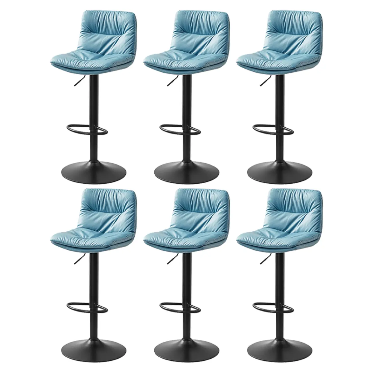 Modern Leather Saddle Swivel Adjustable Bar Stool