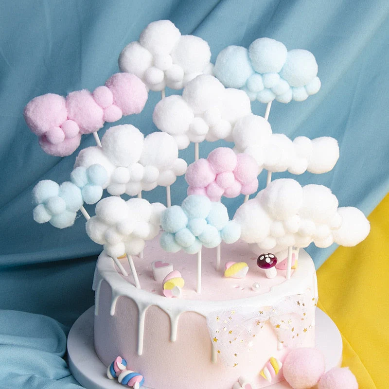 HULIANFU Rainbow Cake Topper Star Cloud Cupcake Decor Sofa Clay Cake Decor Baby Shower One 1st Happy Birthday Party Decor Kids Girl Boy - Deanwangkt