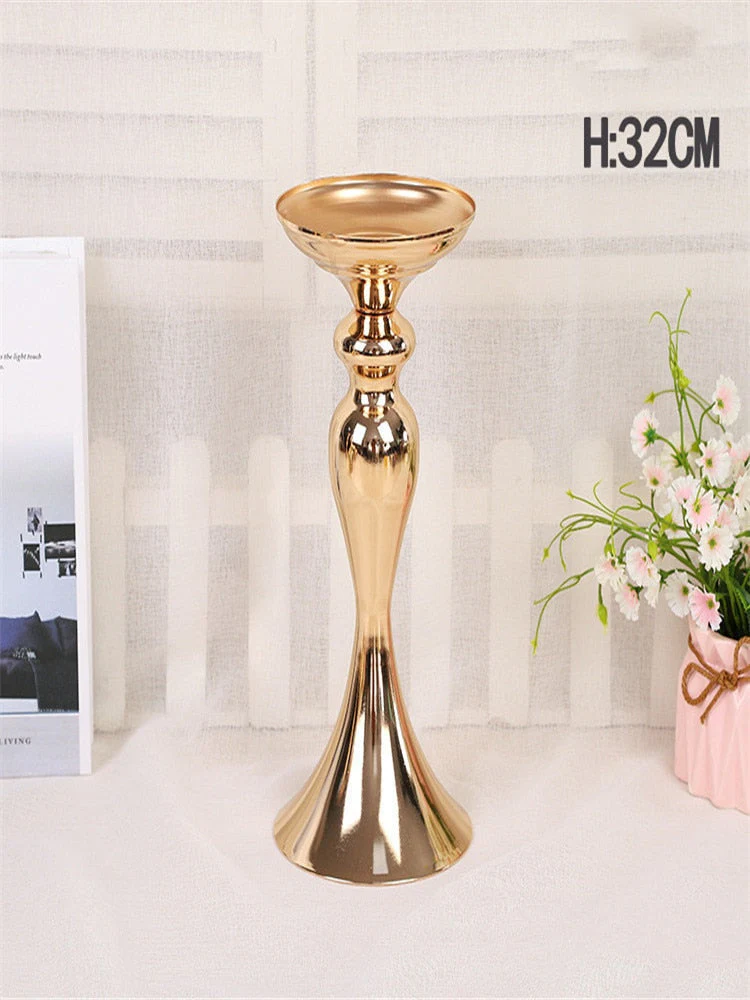 HULIANFU Metal Candle Holders Flowers Vase Candlestick Centerpieces Road Lead Candelabra Centerpieces Wedding porps Christmas decoration - Deanwangkt