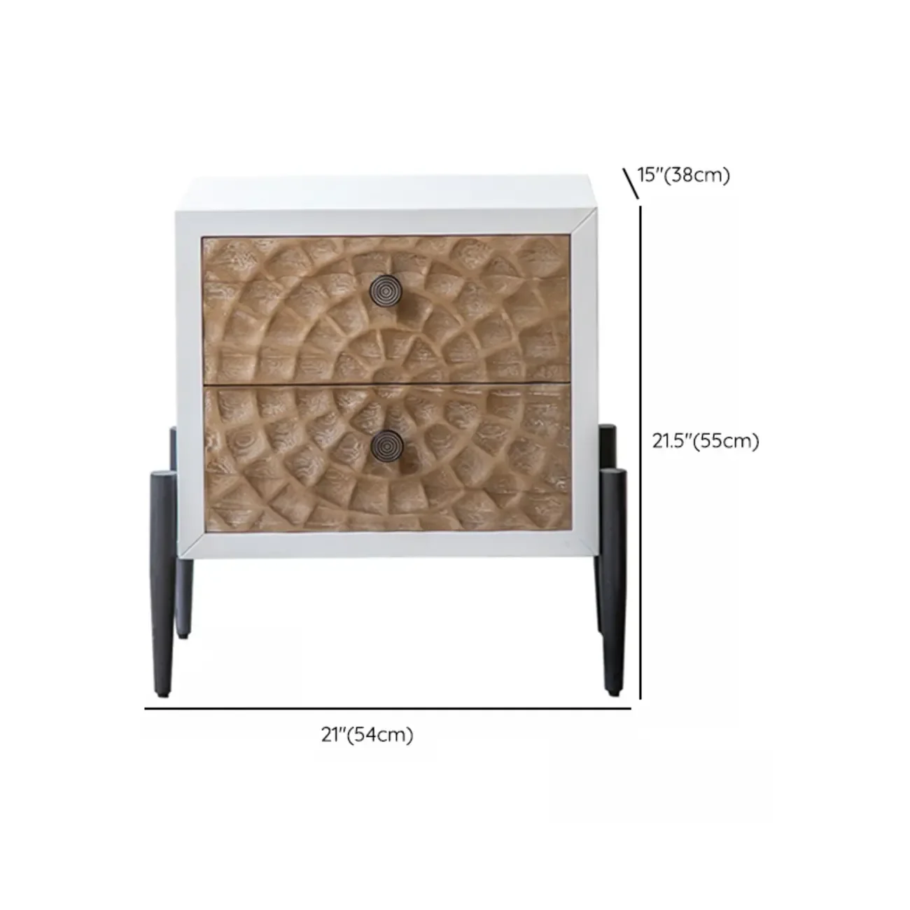 Freestanding Rustic Rectangle White Wood Iron Base Cabinet