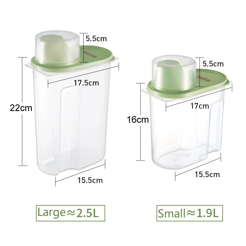 HULIANFU PP Food Storage Box Plastic Clear Container Set with Pour Lids Kitchen Storage Bottles Jars Dried Grains Tank 1.9L-2.5L H1211 - Deanwangkt