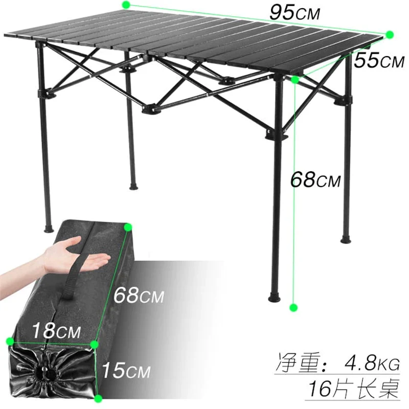 HULIANFU New Outdoor Folding Table Chair Camping Aluminium Alloy BBQ Picnic Table Waterproof Durable Folding Table Desk - Deanwangkt