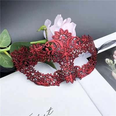 HULIANFU Lace Mask Female Half Face Black Eye Mask White Halloween Mask Party Masquerade Child Mask - Deanwangkt