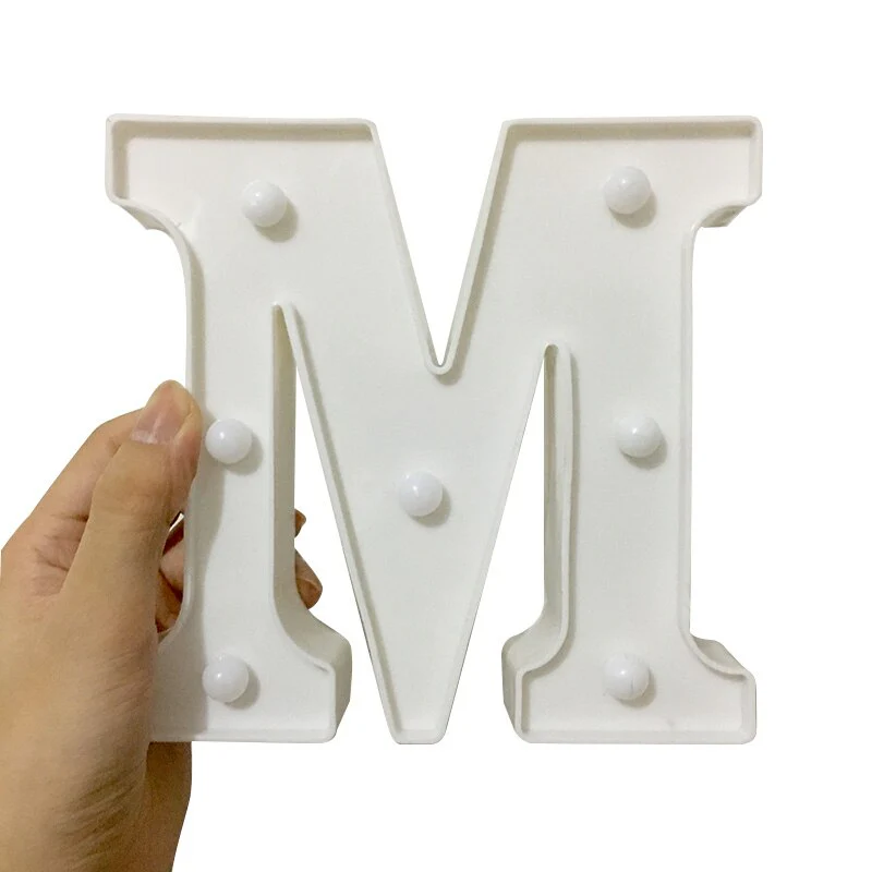 HULIANFU Luminous LED Letter Night Light Creative 26 English Alphabet Battery Lamp Romantic Wedding Party Decoration Christmas Gift 16cm - Deanwangkt