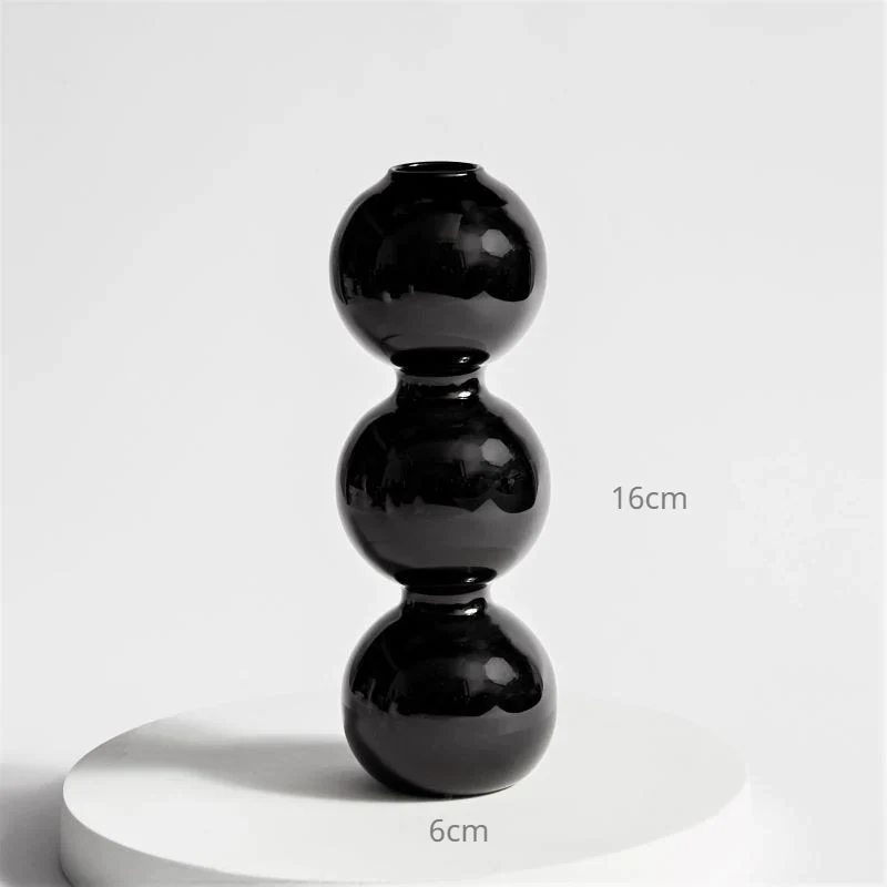 HULIANFU Nordic Creative Glass Bubble Vase Flower Arrangement Spherical Art Flower Ornaments Vases Decoration Home Birthday Gift - Deanwangkt