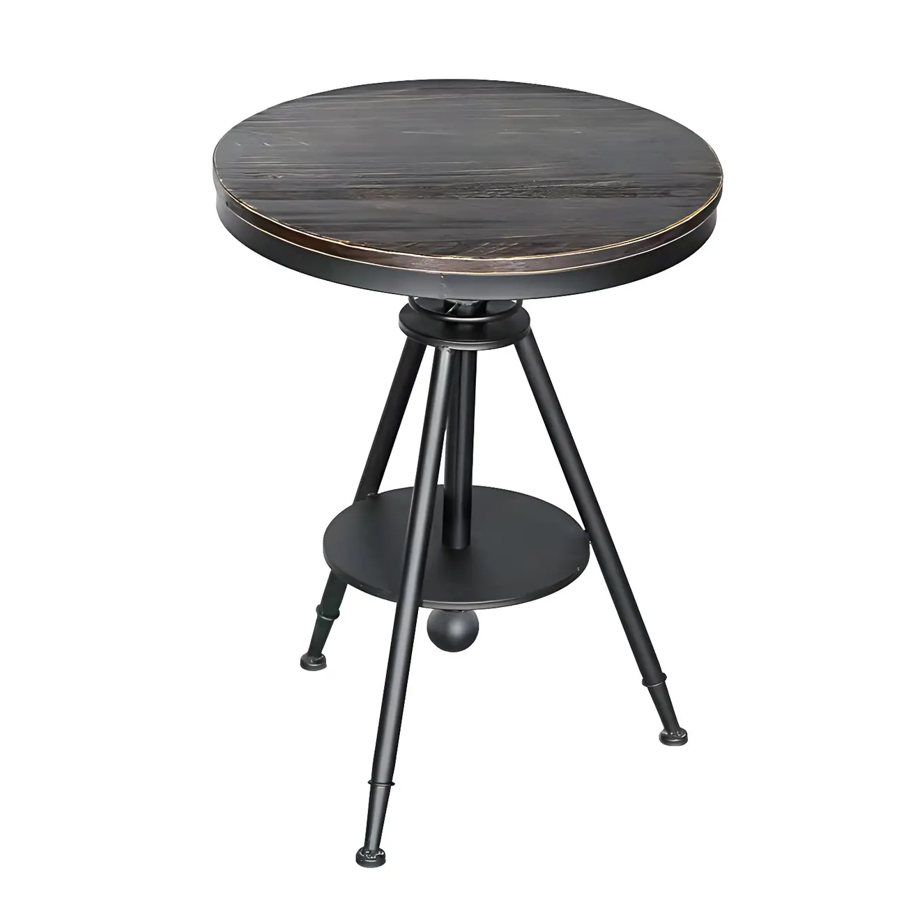 Industrial Adjustable Height Small Bar Table Wood Table Top