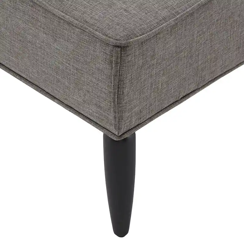 Cassian Black Finish Linen Upholstered Bench by iNSPIRE Q Modern
