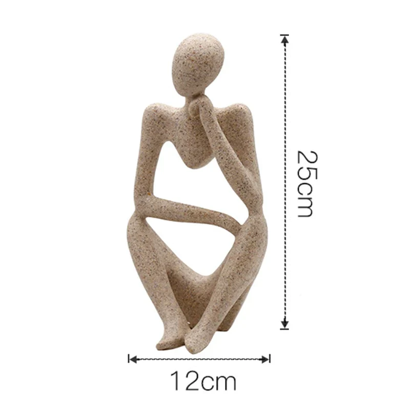 HULIANFU Modern European Style Resin Abstract Thinker Statue For Decoration Simple Sculpture Figurine Hotel Office Home Decor New - Deanwangkt