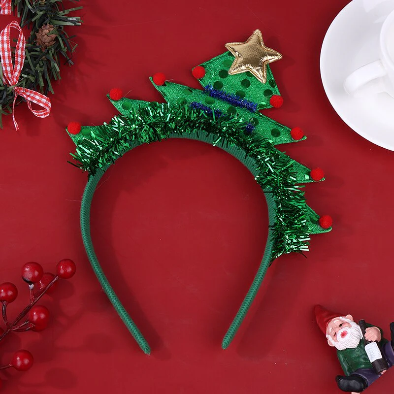 HULIANFU 2026  Christmas Headbands Santa Tree Elk Antlers Headband Kids Adult Headwear Reindeer Ornaments Christmas Decor Party Cosplay Gifts - Deanwangkt