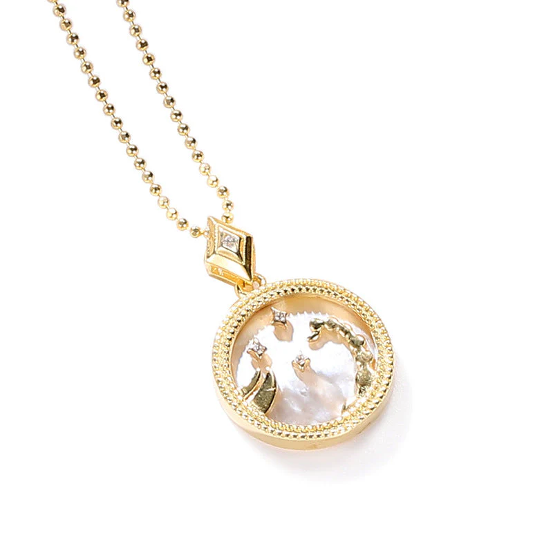 hulianfu Fashion Solid Zodiac Necklace - Deanwangkt