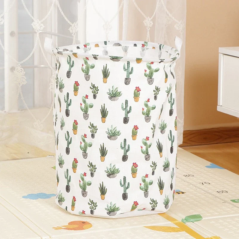 HULIANFU Organizer Canvas Laundry Basket Waterproof Large Capacity Laundry Hamper Dirty Clothes Storage Basket Toy Home Storage Bin 45x35 - Deanwangkt