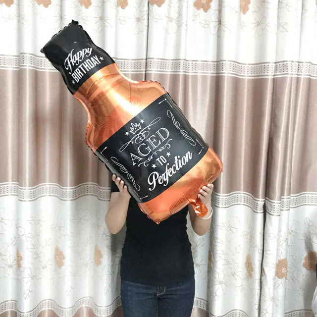HULIANFU Large Helium Foil Balloon Whisky Beer Balloon Wedding Birthday Party Decorations Adult Kids Baby Ballons Event Party Air Globos - Deanwangkt