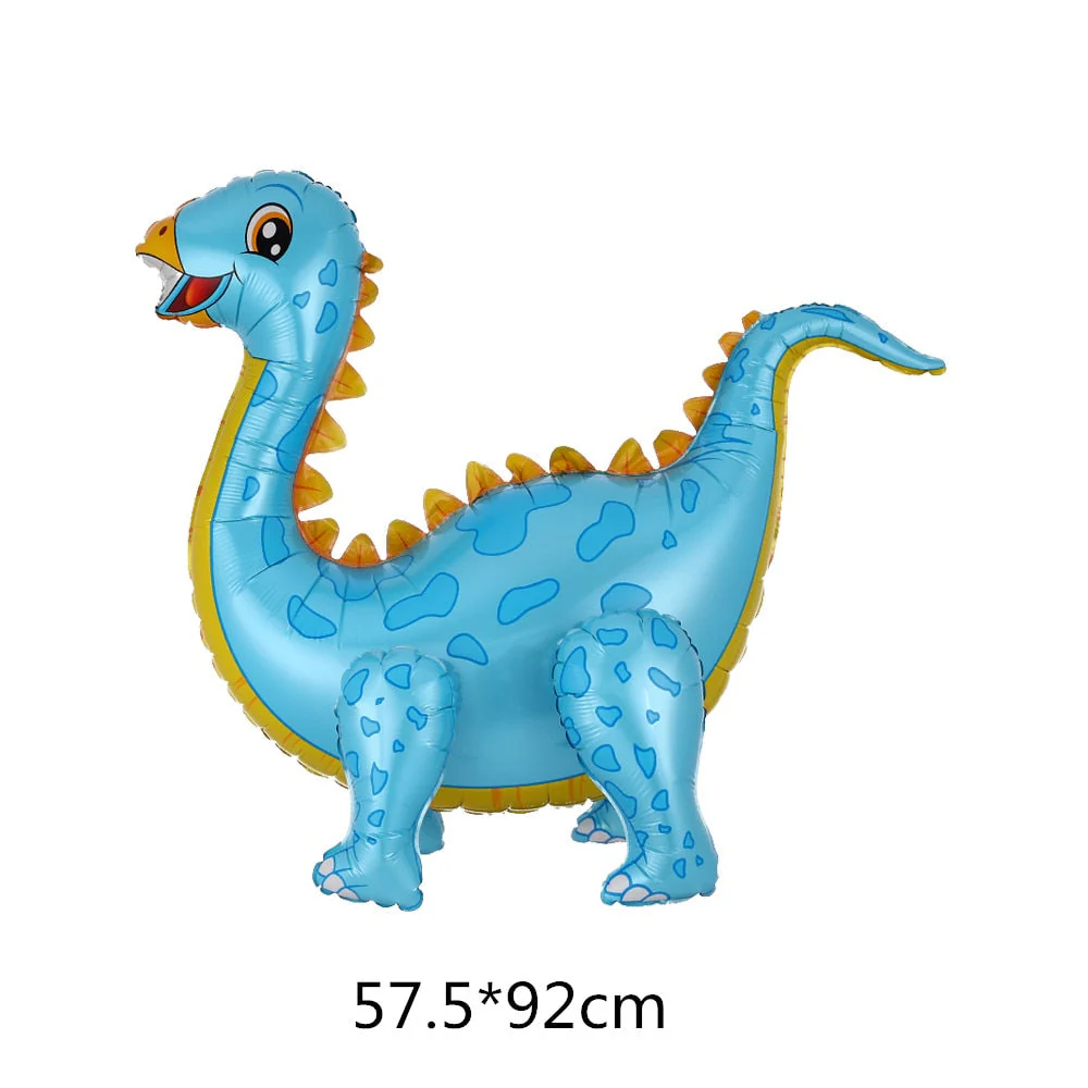 HULIANFU Large 4D Walking Dinosaur Foil Balloons Jungle Animal Boys Birthday Party Decors Jurassic  Standind Dragon Kids Toys Air Globos - Deanwangkt