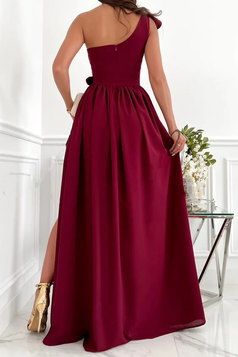 hulianfu Casual Solid Flounce One Shoulder Cake Skirt Dresses(6 colors) - Deanwangkt