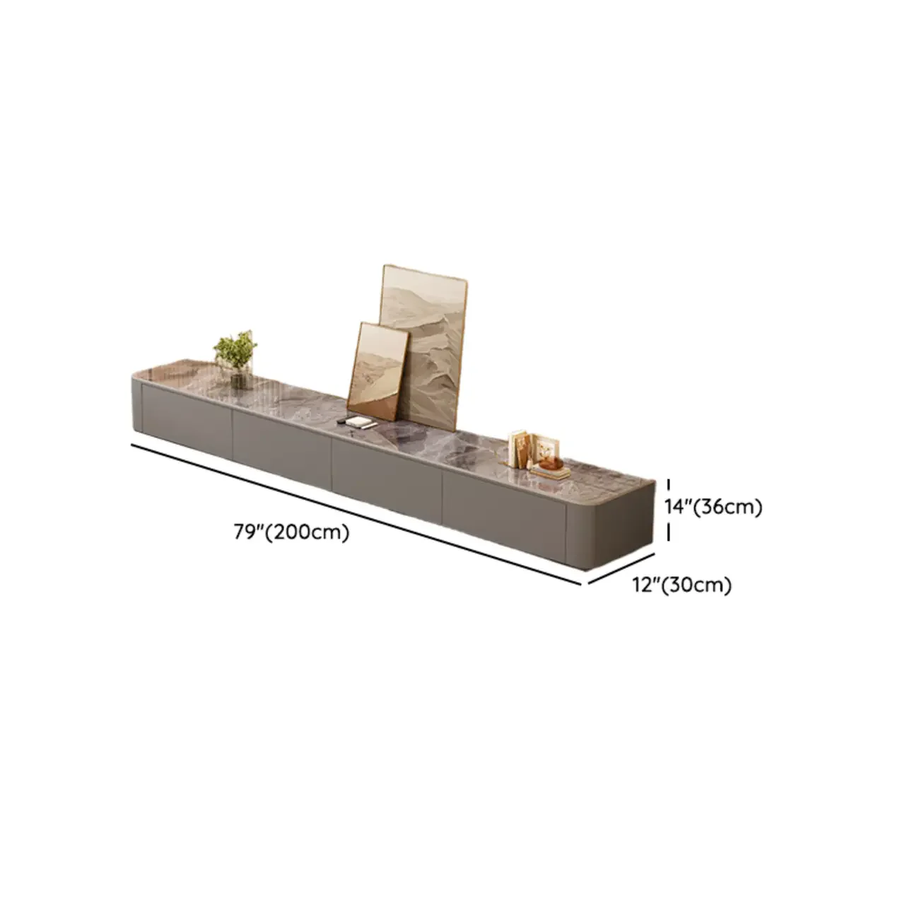 Modern Wooden TV Stand with Drawers and Cable Management