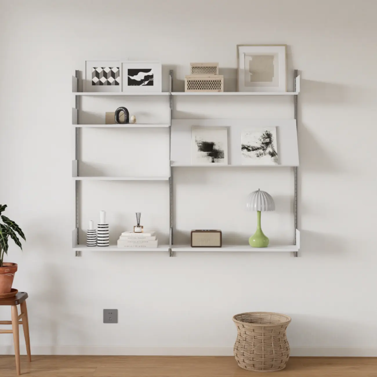 Functional Modern Wood Wall Unit Bookcase