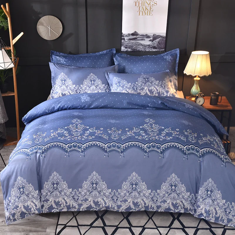 HULIANFU Northern Europe Bedding Sets Home Textile Simple Style Floral Pattern Bedclothes Duvet Cover Pillowcase Bed Sheets - Deanwangkt