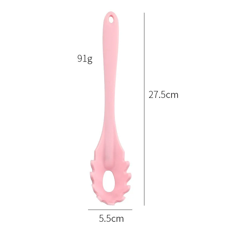 HULIANFU Silicone Pasta Noodle Spoon Pasta Scoop Colander Noodle Spaghetti Ladle Slot Spoon Heat-Resistant Tableware Kitchen Gadget - Deanwangkt