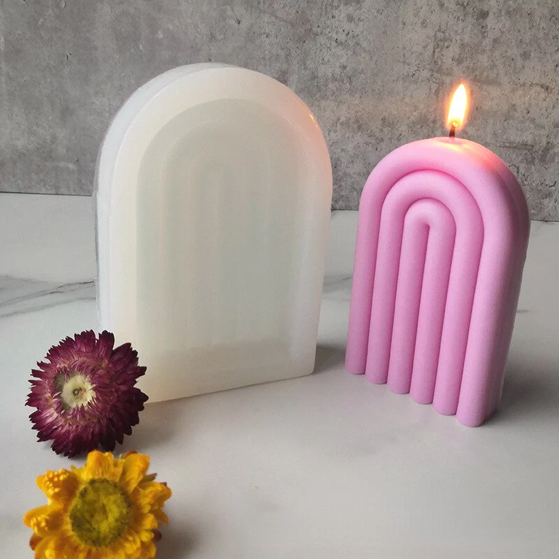 HULIANFU U-shaped Rainbow Bridge Diy Candle Silicone Mold Creative Arched Door N-Shaped Candle Mold Aromatherapy Gypsum Resin Mould - Deanwangkt