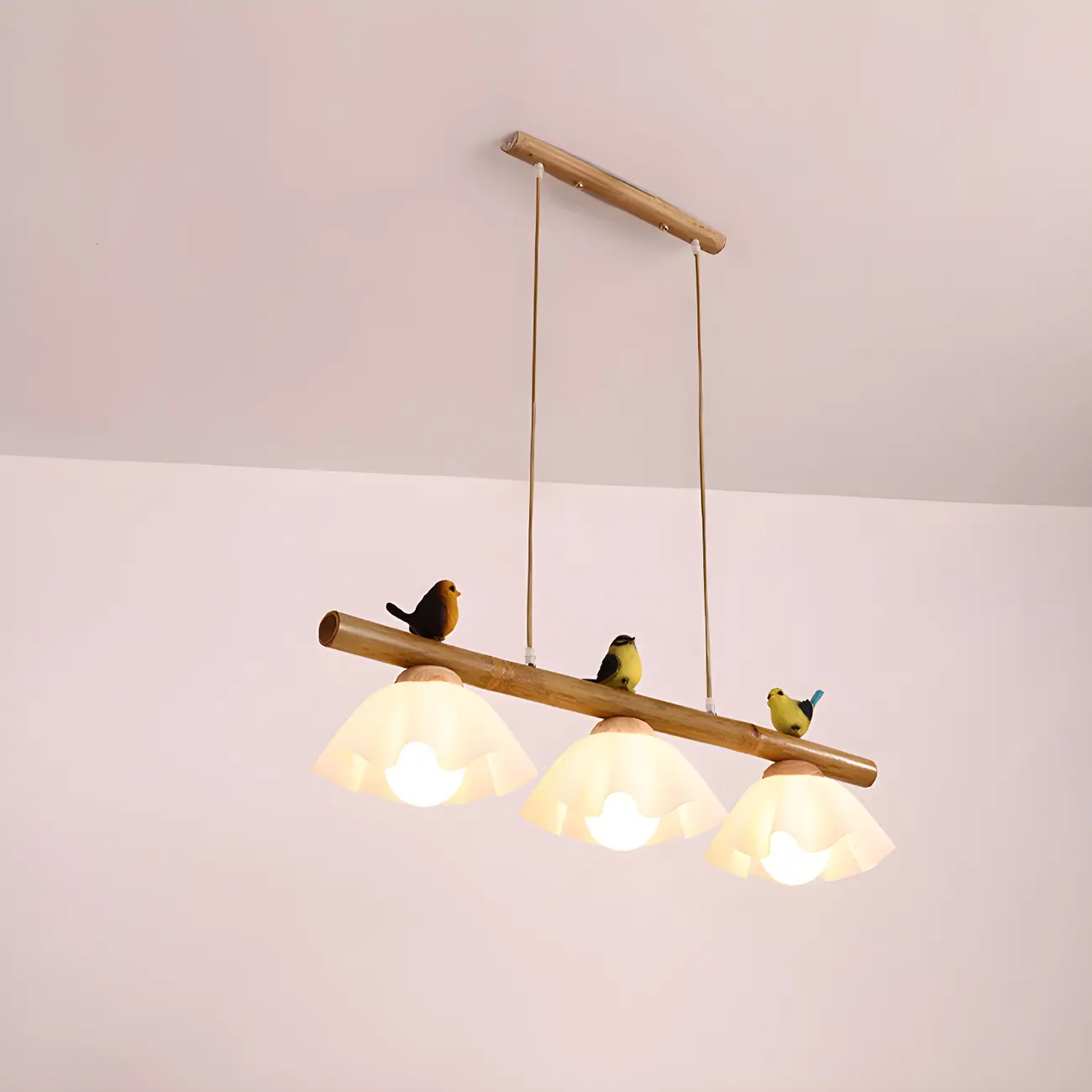 Adjustable Modern Bamboo Flower Island Pendant Light