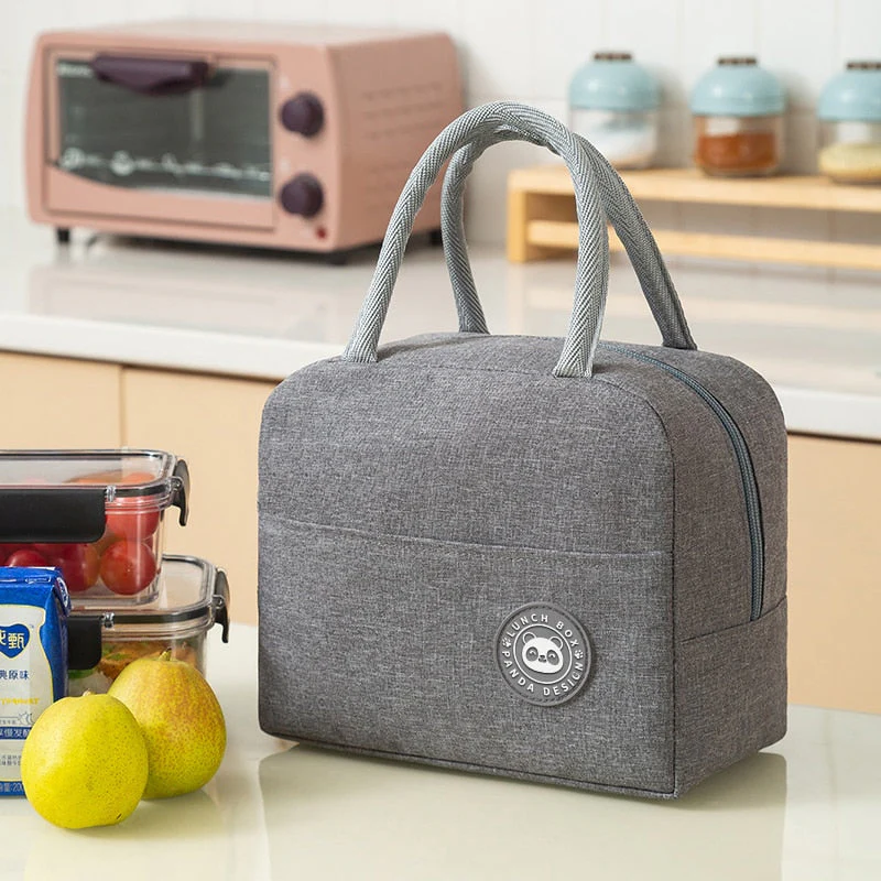 HULIANFU Portable Lunch Bag Lunch Box Thermal Insulated Canvas Tote Pouch Kids School Bento Portable Dinner Container Picnic Food Storage - Deanwangkt