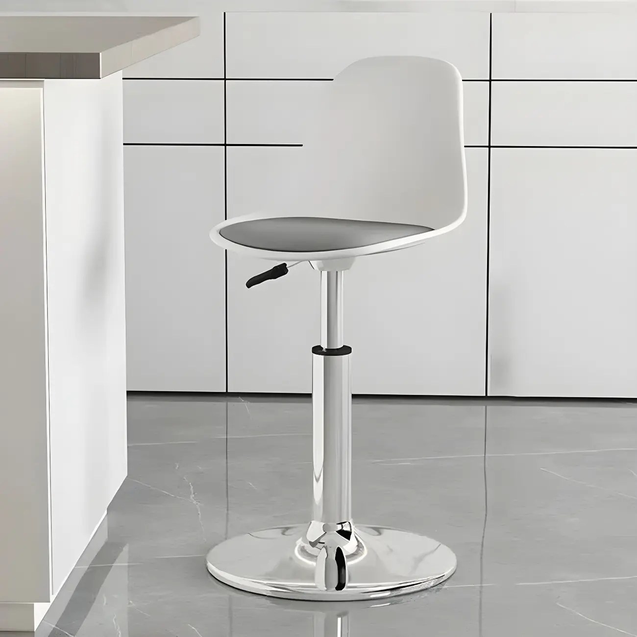 Modern Swivel Cushioned Acrylic Bar Stools with Backs