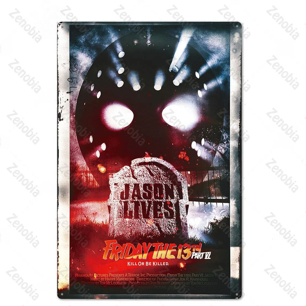 HULIANFU Vintage Horror Movies Metal Poster Wall Art Stickers for Pub Bar Club Home Wall Room Decoration Retro Mtal Sign Plaque Tin Plate - Deanwangkt